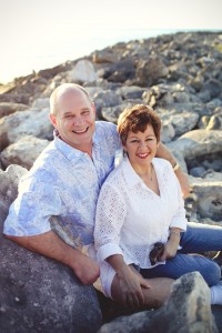 Dr. Marcy and her husband Robert at the beach.